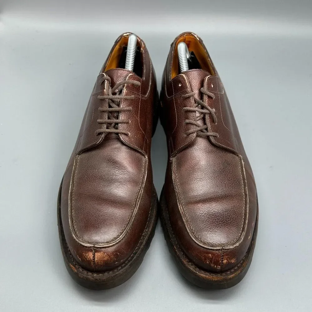 John Lobb Barros Mens 9 Dark Brown Leather Derby Shoes Lace-Up Low Top Casual